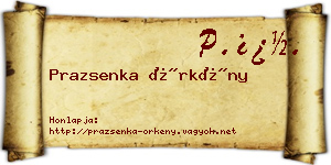 Prazsenka Örkény névjegykártya